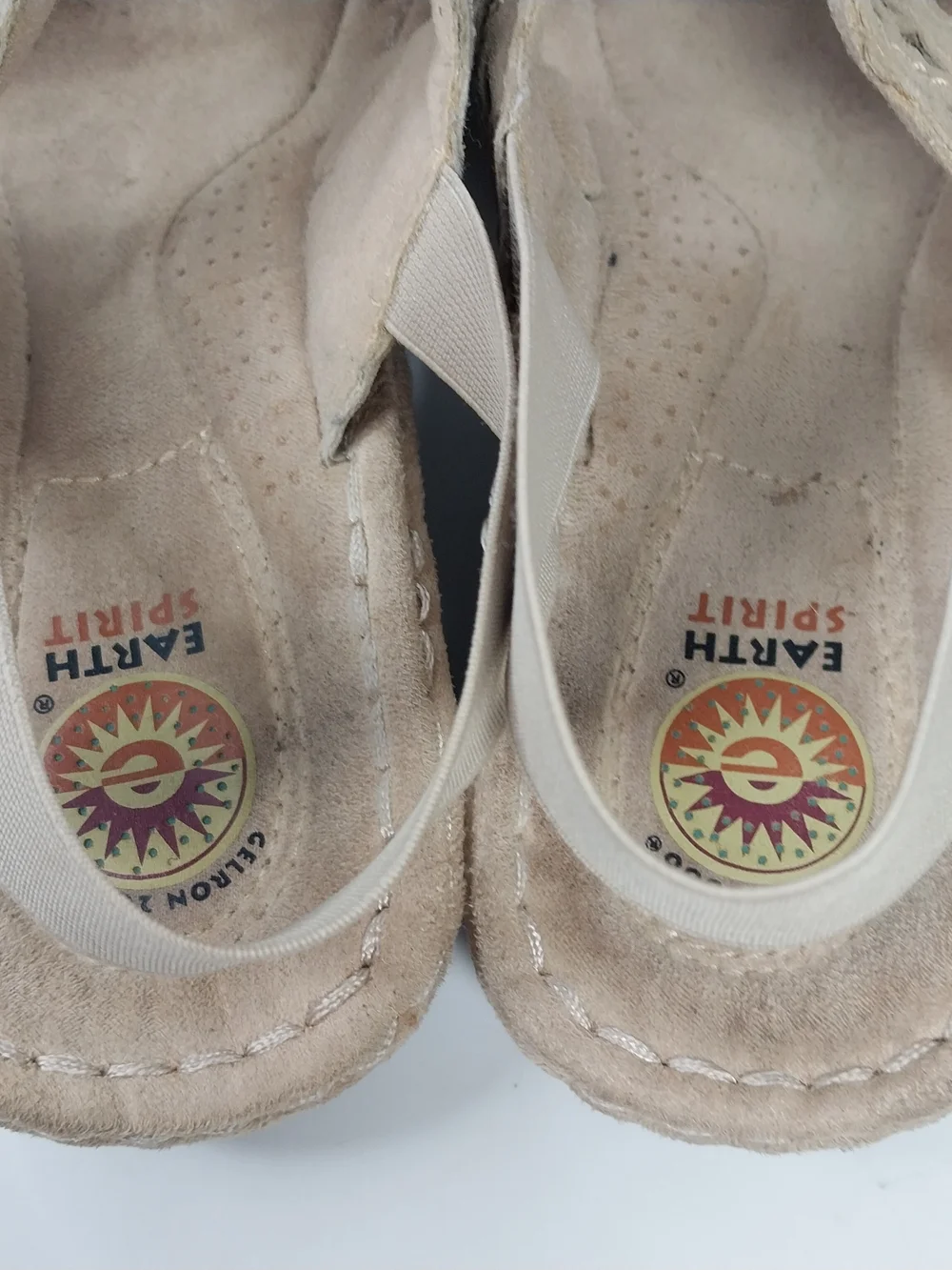 Earth Spirit 2000 Gelron Andi Sandal Tan Elastic Slingback Beaded Size 8.5 Boho - Picture 6 of 11